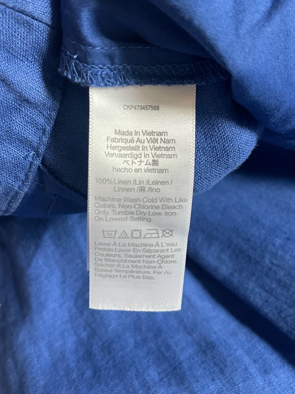 Madewell Harlow 100% linen wide leg pants royal blue - Picture 11 of 11
